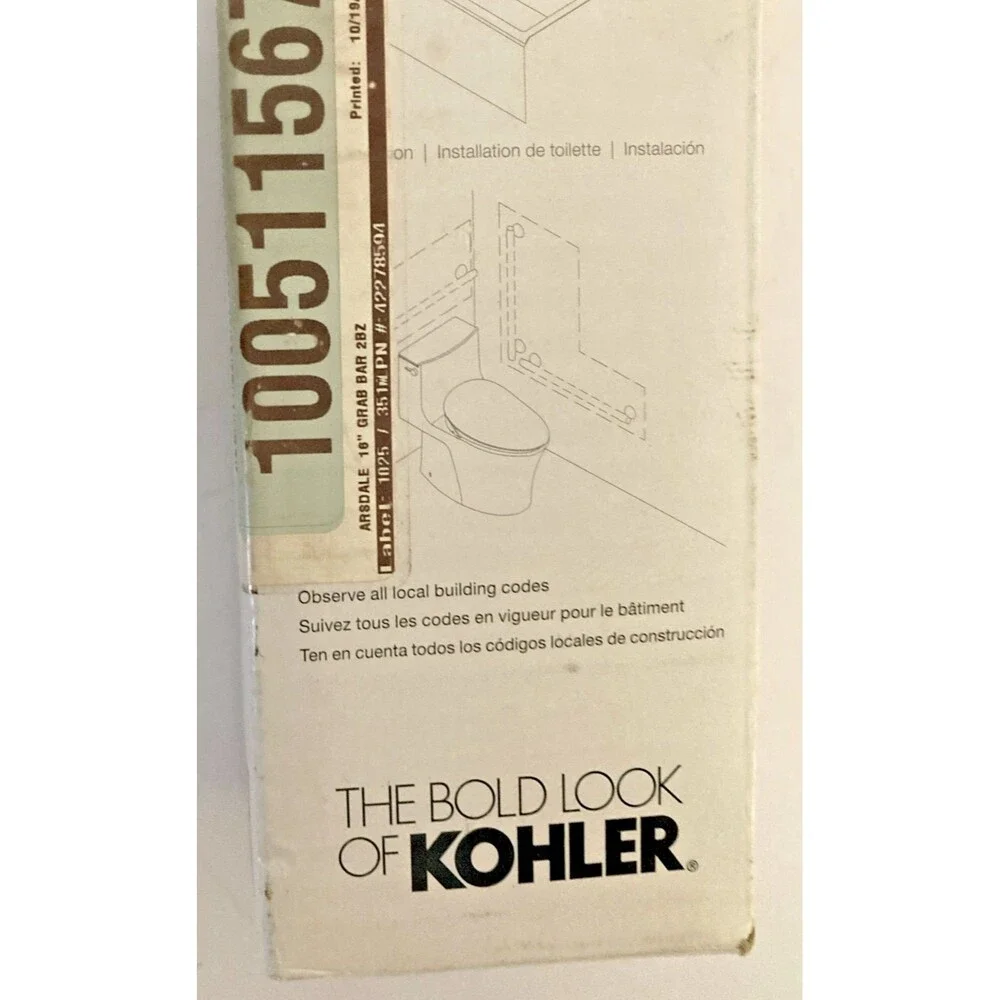 Kohler R27238-2BZ Arsdale 16” Grab Bar - Oil Rubbed Bronze Hand Rail Assist